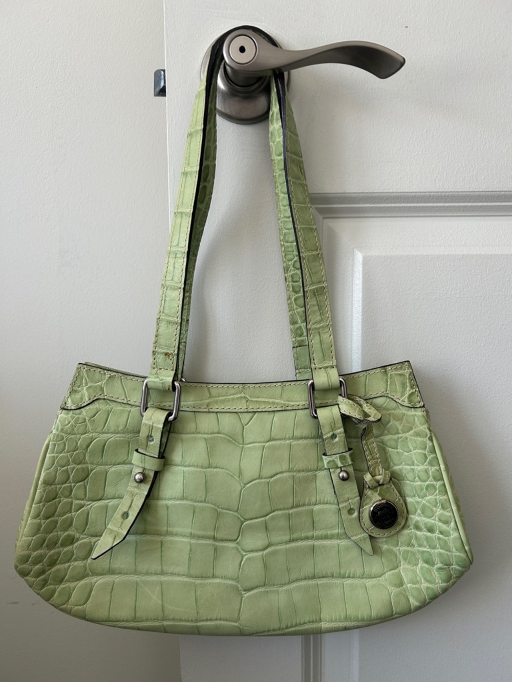 Dooney & Bourke Light Green Croc-Embossed Shoulder Bag